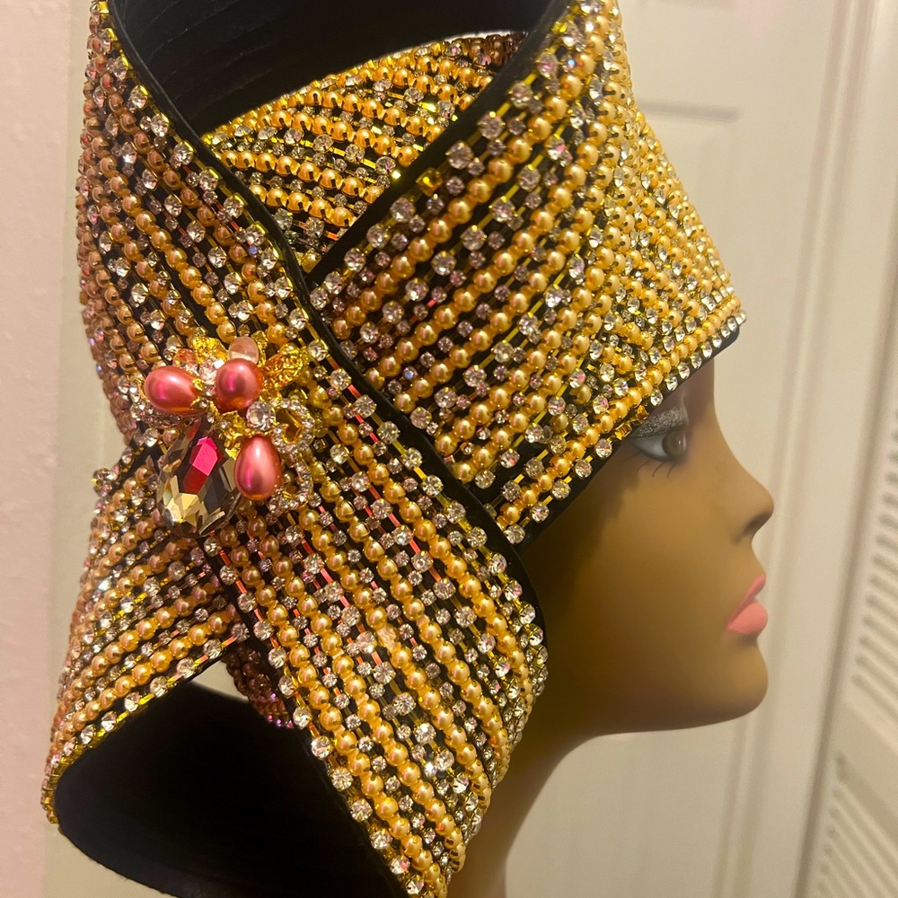 ❤️#19 DONNA VINCI DIAMOND & PEARLS BEAUTIFUL CHURCH LADY HAT